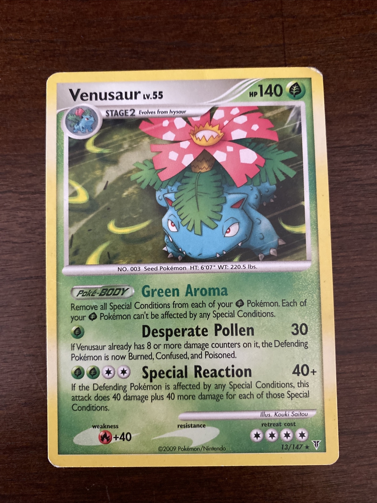 VENUSAUR - 13/147 - Supreme Victors - **RARE** Pokemon (2009)