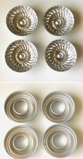 De colección 4 piezas Moldes de gelatina de aluminio para pasteles Remolinos redondos Mini Bundt 3,75X1,25