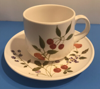 VTG 1974- 83 Noritake PROGRESSION China Berries  N Such #9070 Cup and Saucer Set