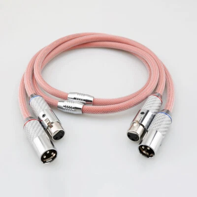 AUDIOCRAST Par de cables de micrófono de alambre de plata pura HiFi Audio simétrico 3 pines XLR cable