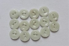 Alt antik vintage 14 Knöpfe klein offwhite weiß rund neu