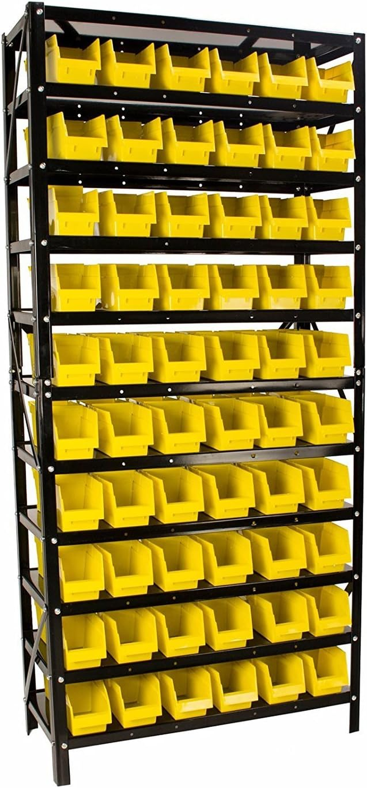 TLPB60 60 Parts Bin Shelving Organize with Plastic Bins for Garage, Shop, and Ho
