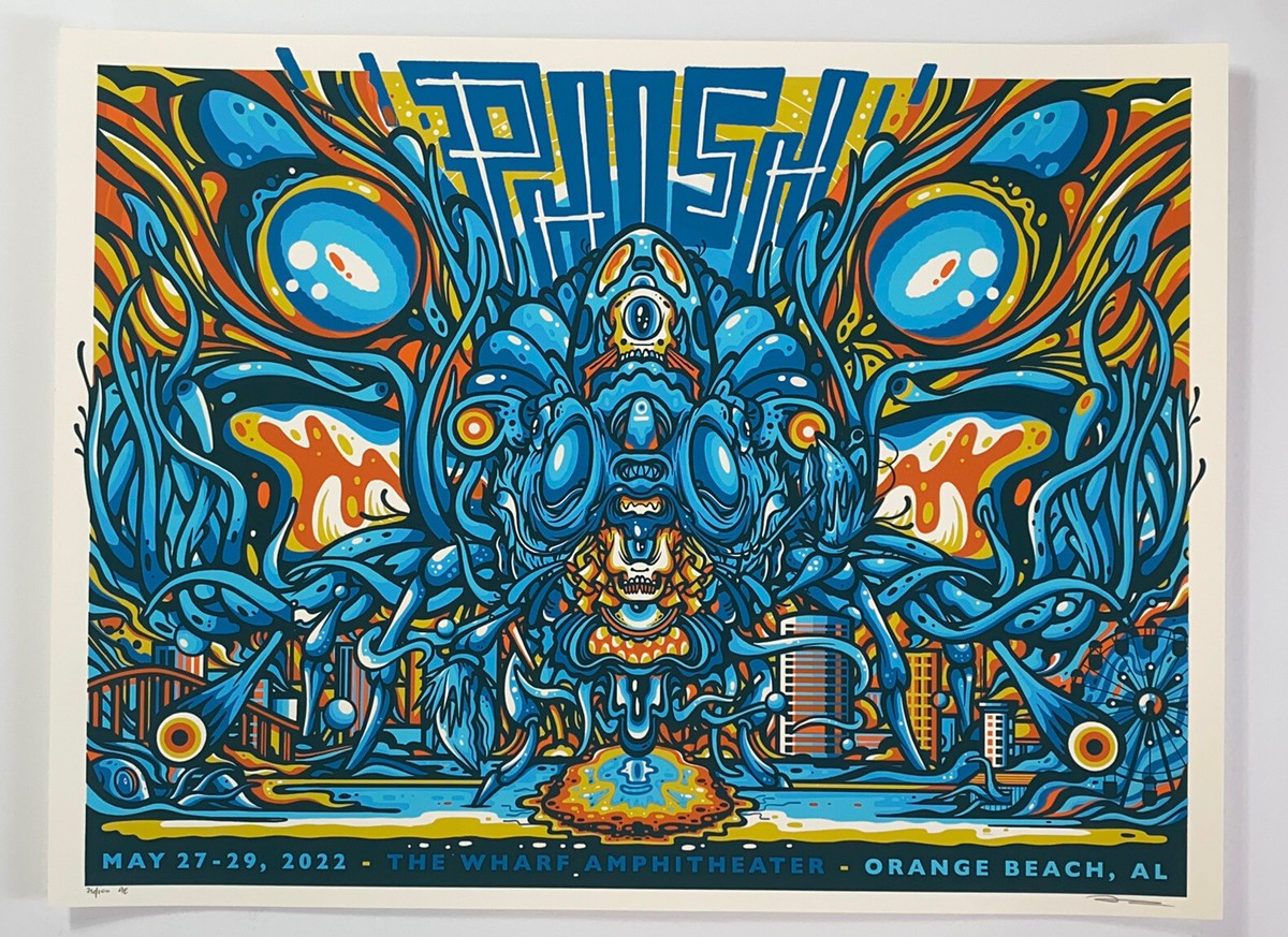 Phish Poster The Wharf Orange Beach AL 22 Silkscreen Millward