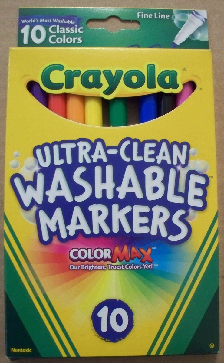 Crayola Color Max Washable Markers, Ultra-Clean, Classic Colors - 8 markers