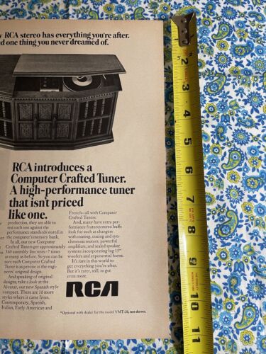Anuncio impreso estéreo RCA de colección 1969 primer sintonizador hecho a mano por computadora consola anuncio estéreo - Imagen 6 de 7