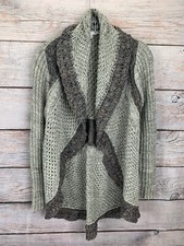 CAbi Variegated Gray No Close L/S Cardigan 100 Cotton 4077 NWOT Women's Small