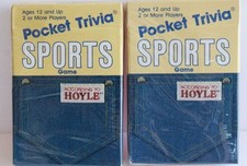 LOT 2 Vintage DECKS PACKS POCKET TRIVIA CARDS SPORTS HOYLE 7052 COKE Sealed NOS