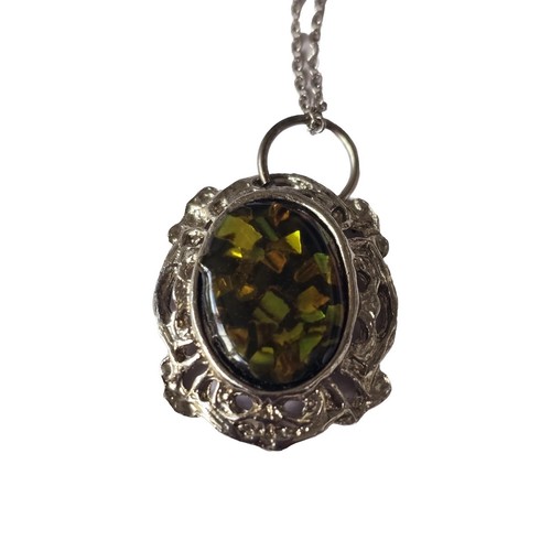FASHION JEWELRY MULTICOLOR GEMSTONE NECKLACE GREEN PENDANT