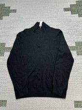 J.Crew Sweater Mens Large Black Cashmere Knit Quarter Zip New