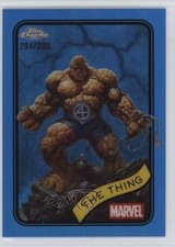 2025 Topps Chrome Marvel Comics Blue Refractor 294/299 The Thing #109
