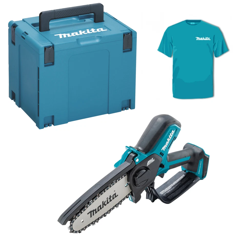 Makita Akku-Astsäge Kettensäge 18V DUC150ZJ DUC150Z ohne Akku Makpac 4 + T-shirt