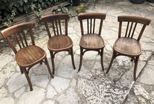 Baumann - Série x4 chaises bistrot bois modèle 1930-1940