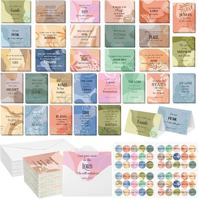 120 Set Inspirational Christian Greeting Cards Bulk with Envelopes Scripture