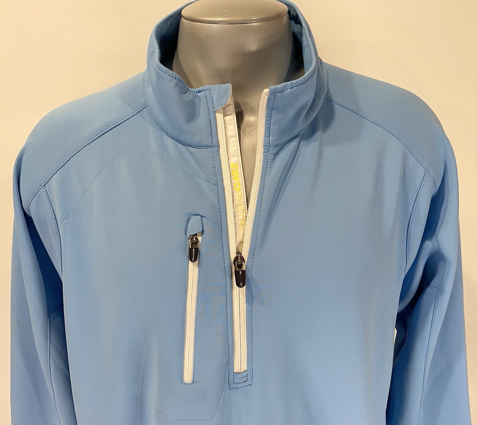 Zero Restriction XXL Men Z500 Performance 1/4 Zip Golf Sweater Jacket Light Blue