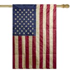 Northlight Red and Blue Embroidered Tea-Stained American House Flag 28" x 40"