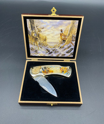 Franklin Mint Wildlife Knife Collection - Deer and Pheasant Pocket Knife