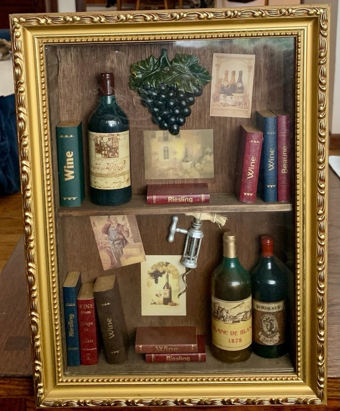 Vintage Anister Gift, Shadow Box Fine Wine  16 1/4” X 11 1/4” X 2 1/2” New York