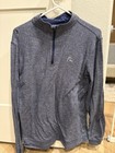 Rhoback Herringbone Jacquard Performance Quarter-Zip Pullover Men’s Medium Blue — photo 1