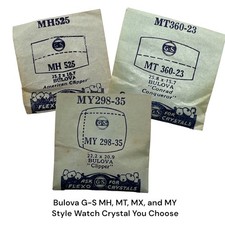 Bulova Watch Crystal x 1 G-S MH MT MX and MY Rectangular Shapes NOS You Choose