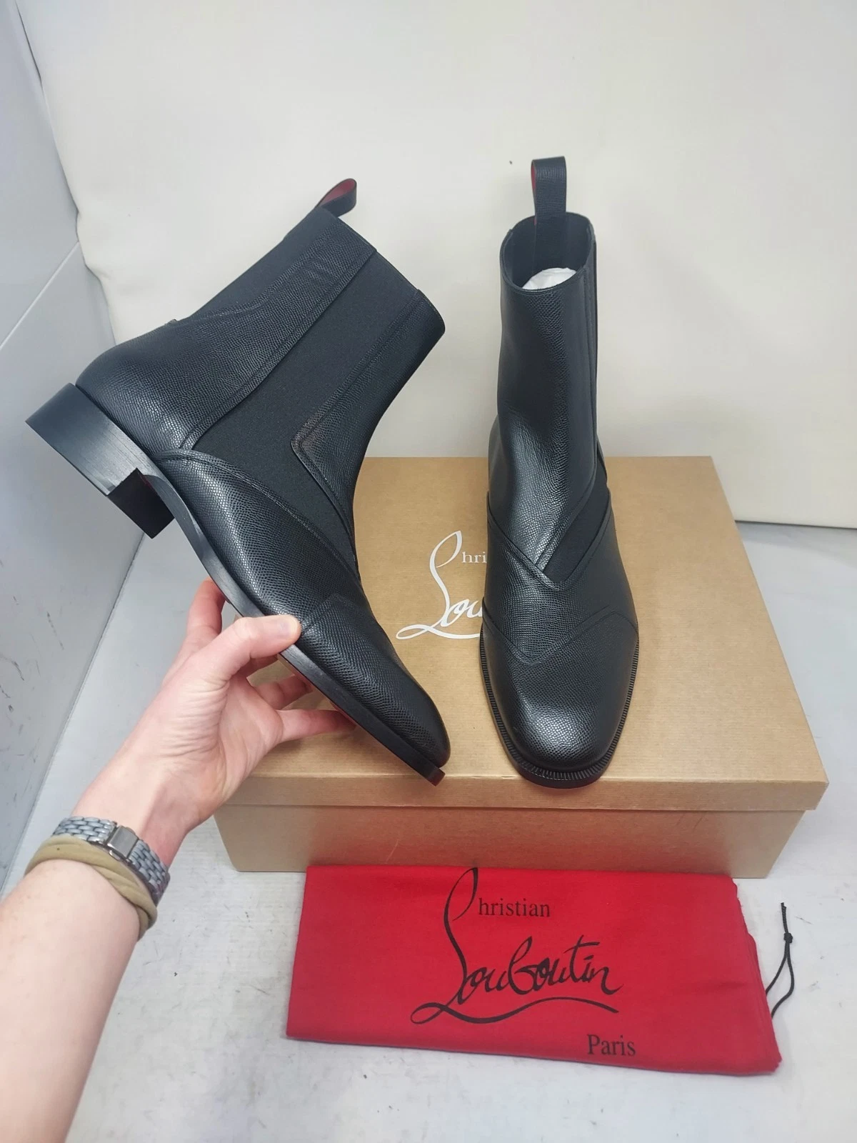 Christian Louboutin — Christian Louboutin New EU 41 US 8 MENS Black Boabi Leather Chelsea Boot