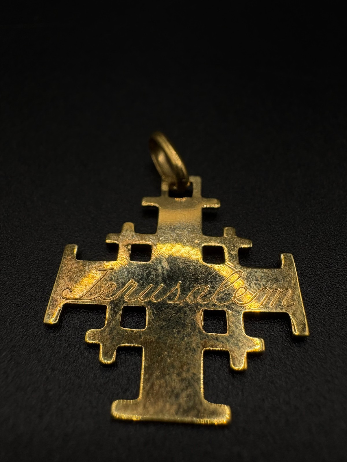 14K Solid Gold Handmade Jerusalem Cross Pendant –… - image 5