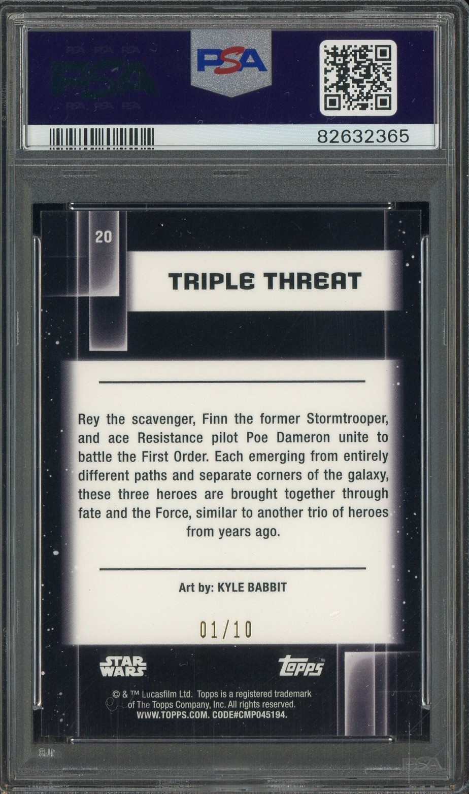 2021 Topps Star Wars Galaxy X-Fractor #20 Triple Threat 1/10 PSA 9 MINT view 2