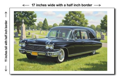 1960 Cadillac Eureka Hearse 2 - 11x17 Poster Art Print