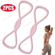 2Pack Figure 8 Resistance Bands with Handles, Exercise Bands, Yoga Pilates Home