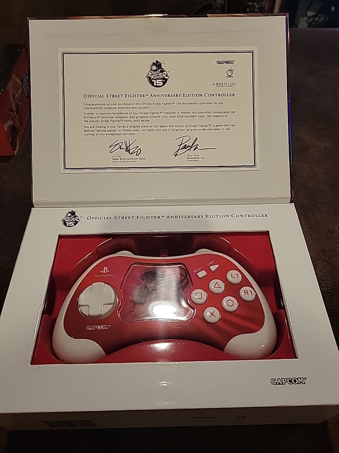 Playstation 2 Controller Street Fighter 15th Ryu And Ken New Very Nice Shape