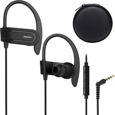 Wired Over The Ear Earbuds with Microphone Volume Control Ear Hook and Case