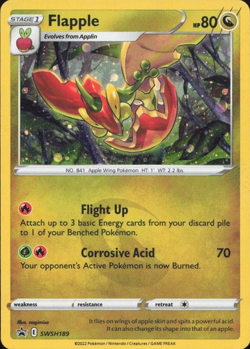 Flapple SWSH189 PROMO Holo Sword & Shield Promo Pokemon Lightly Played