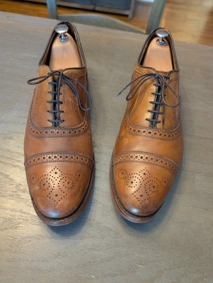 Allen Edmonds Strand Walnut Brown Leather Cap Toe Dress Shoes Oxford US Size 13D