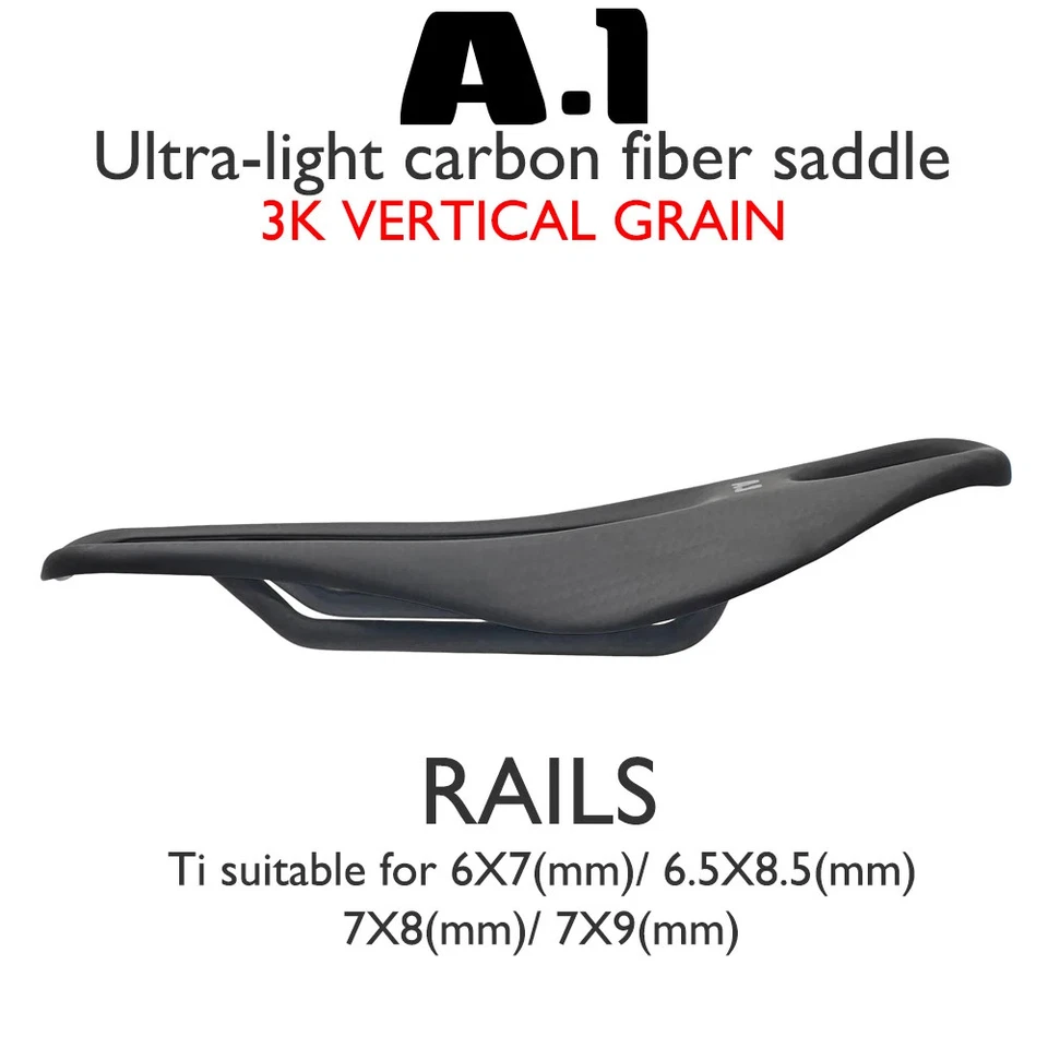 Carbon Fiber Matte Gloss Seat Cushion MTB Road Gravel Bicycle Saddle 124x255mm - Image 4 of 4