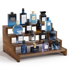 Cologne Organizer for Men, 4 Tier Wooden Cologne Stand Mens Fragrance Shelf,