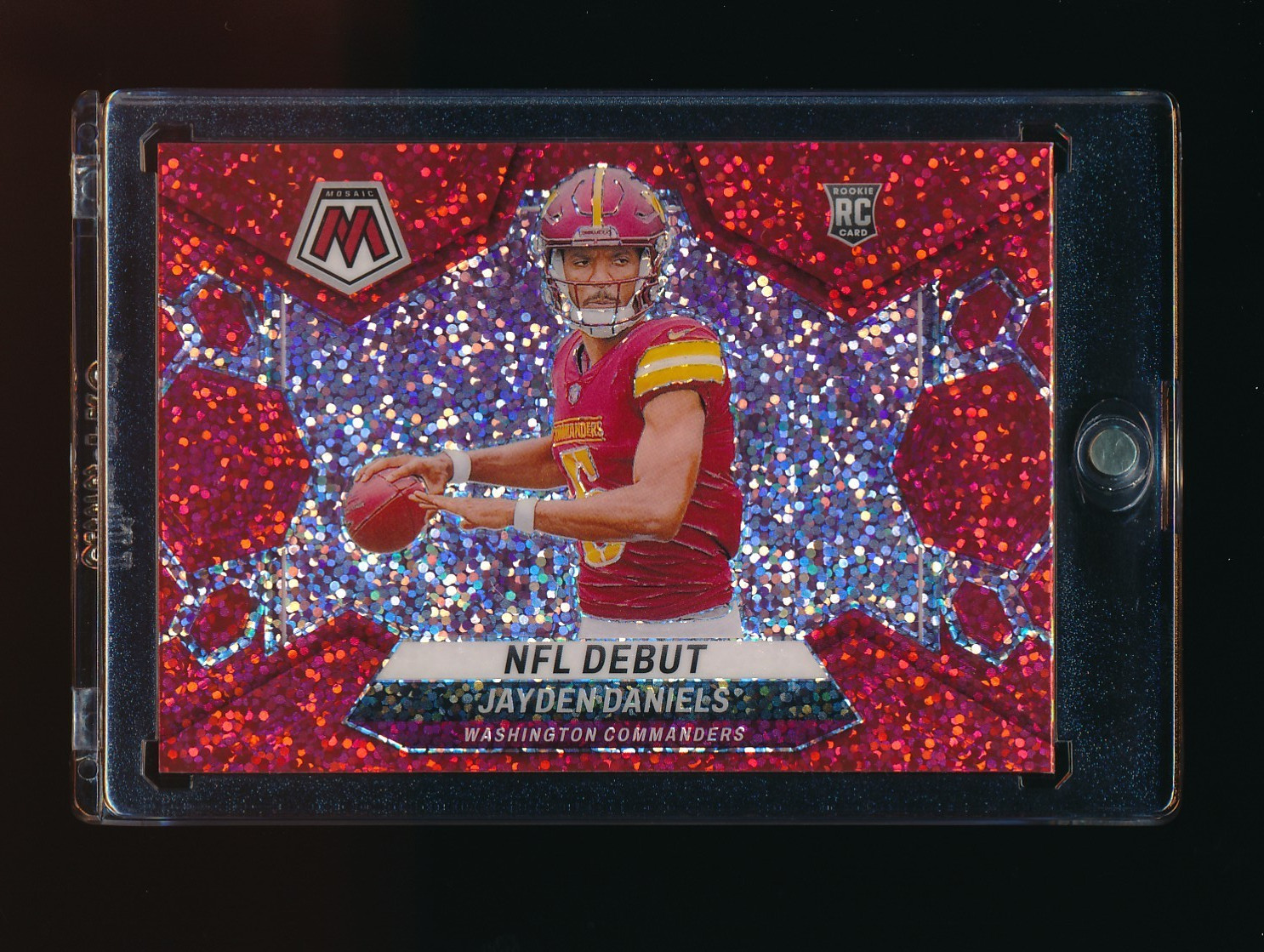 JAYDEN DANIELS 2024 PANINI MOSAIC NFL DEBUT 272 RED SPARKLE PRIZM RC COLOR MATCH