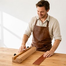 schleif- und kantenklammer massives buchenholz verstellbare ledernähklemme