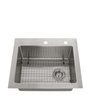 Glacier Bay Dual Mount 25 in Single Bowl Stainless Kitchen Sink Kit 051