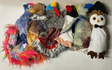 TY Beanie Babies 6 Pc Birds Lot All w/ Tags ~ Rocket Frackle Owl Jabber Frigid