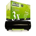 3x MWT Eco Cartridge XXL F R Lexmark 51B2H00 MS 617 dn MX 417