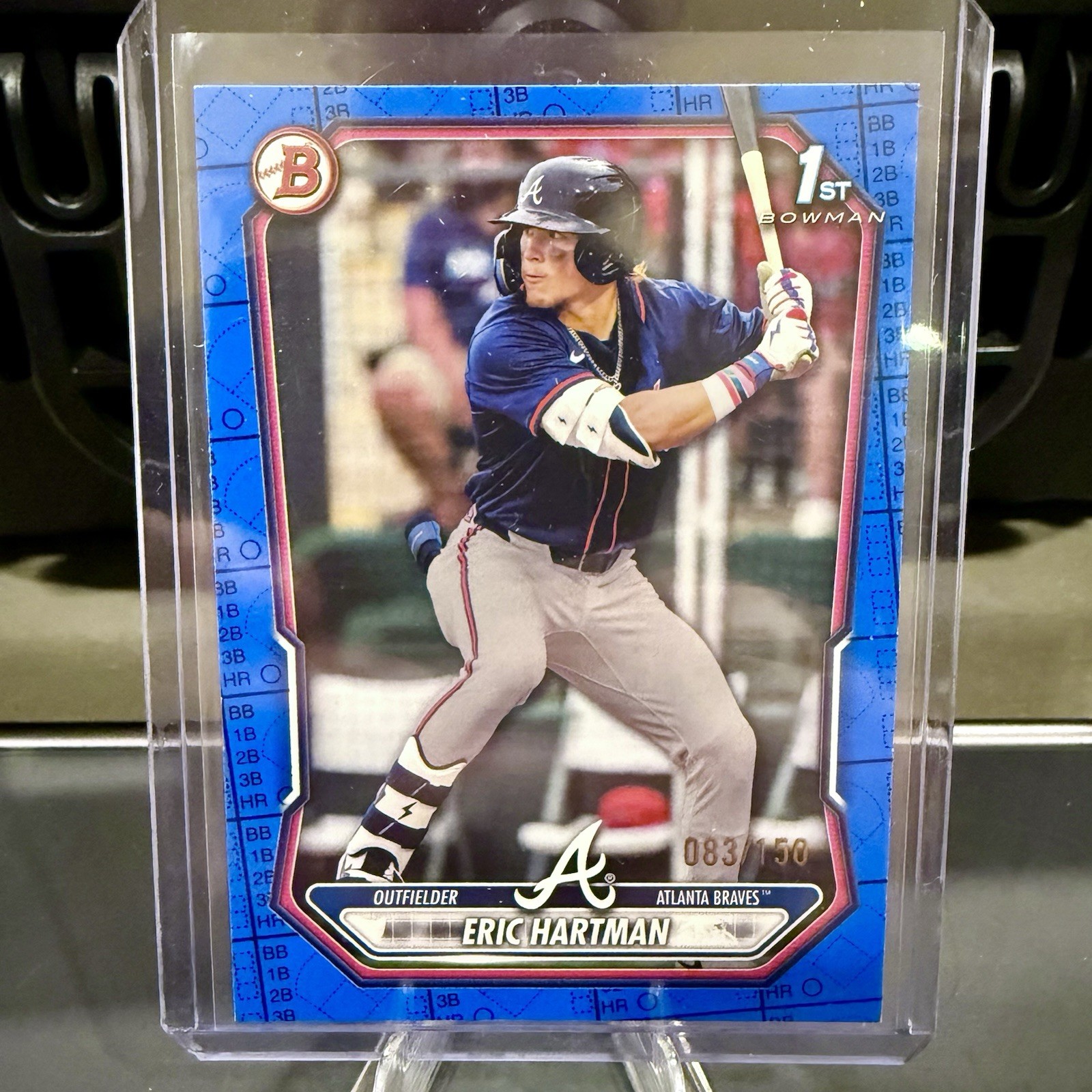 2026 Bowman Eric Hartman 1st Card Blue Scorecard /150 #BP-102 Atlanta Braves SP