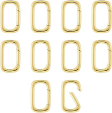 10Pcs Oval Clasp Carabiner,Jewelry Necklace Connector for Extend or Repair,Gold-