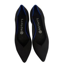Rothy's The Point Women 8.5 Black Woven Pointed Toe Sustainable Flats Chic