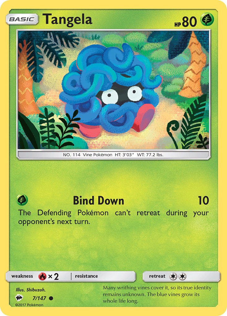 TANGELA 7/147 COMMON BURNING SHADOWS POKEMON LIGHTLY PLAYED