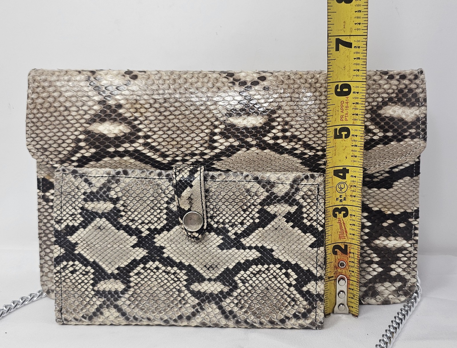 Python Snakeskin Shoulder Bag Womens Medium Clutc… - image 23