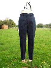 H&M Smart Navy Ankle Length Trousers Slacks With Stretch Size 14 / EUR 42 BNWT