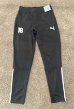 011 NEW Puma DryCell Black Training Pants Jr Regular Fit Zipper Medium M Soccer