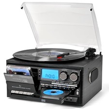 Vinyl Record Player Built-in Speakers 10 in 1 Vintage Turntable with CD Casse...