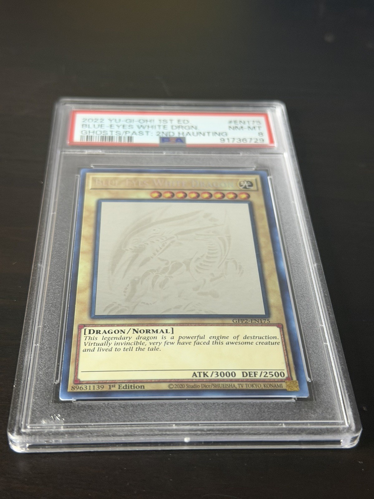 Blue-Eyes White Dragon Ghost Rare 1st Ed GFP2-EN175 PSA 8 🔥 view 4
