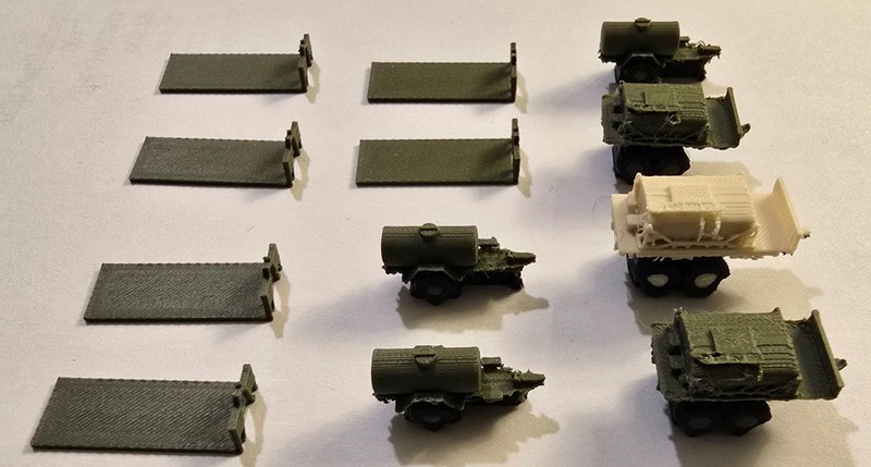 Modern Micro Armour 3d 1:285 scale 12 pc Water Trailers & Flatracks goes w GHQ