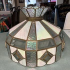 Vintage Mid Century Iridescent Stained Glass  Chandelier - Shade Only